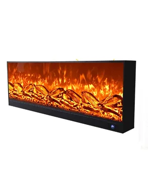 

Electric LED Fireplace Realistic Natural Flame / Substition of Linear Gas Fireplaces /5 Flame Intensity Setting, 2 Stage Heater