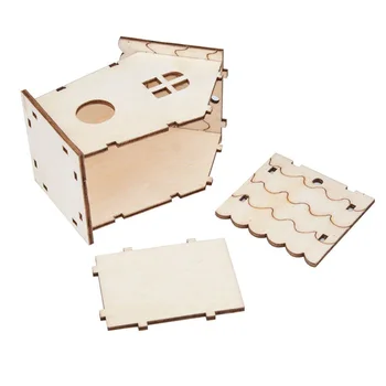 

1-Hole Bird House Nesting Box Animals Garden Patio Feeder Roof Birdhouse Wooden