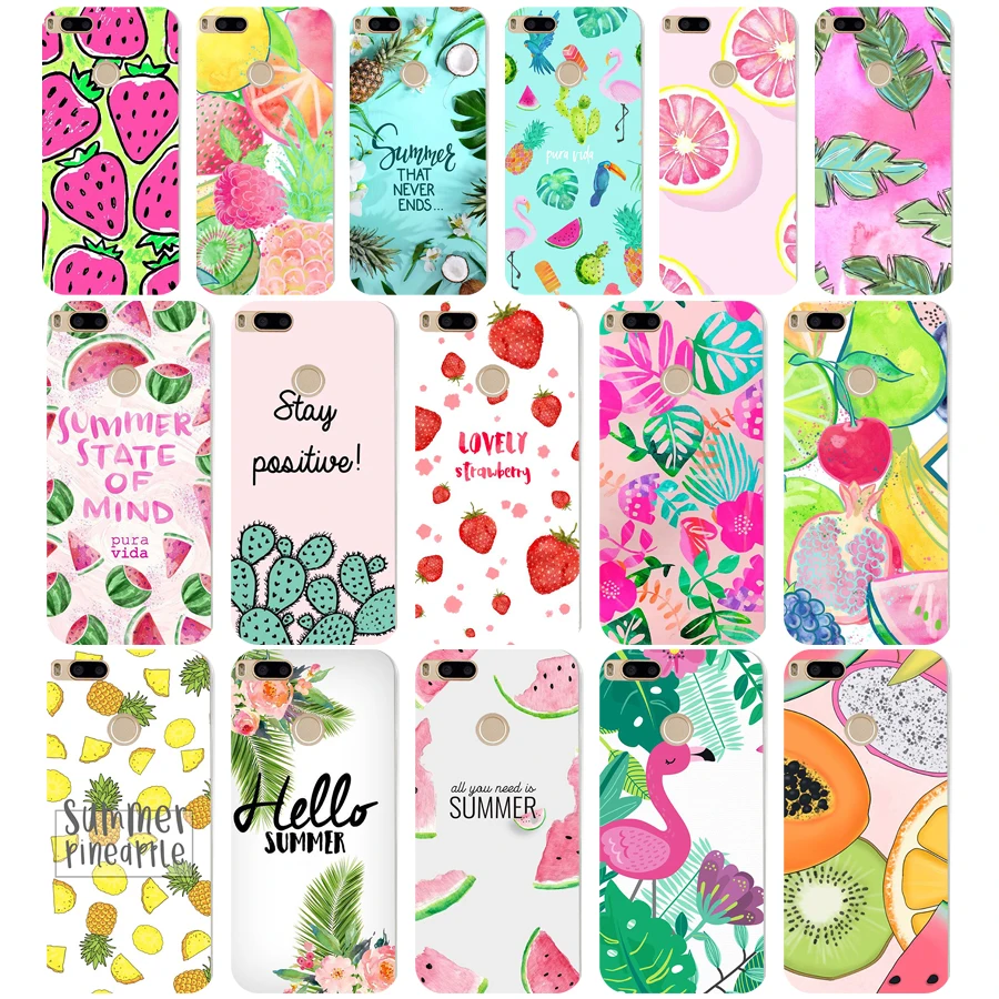 

376WE Ice cool summer fruit Soft Silicone Tpu Cover phone Case for xiaomi redmi 4A 4X note 4 4x mi A1 A2 lite