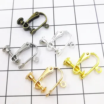 

50pcs Hand - made DIY jewelry findings accessories with screw clip and non - hole stud allergy - resistant screw earrings backs