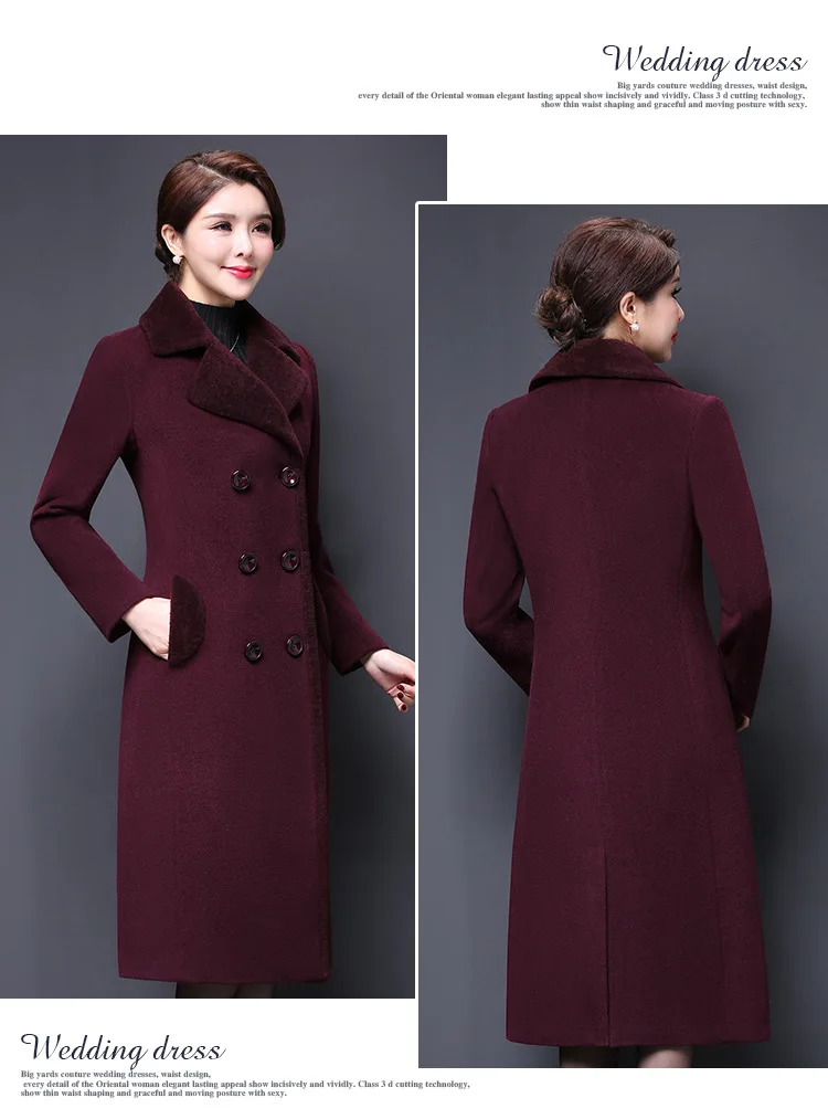 Осенняя Женская шерстяная Верхняя одежда из кашемира abrigos mujer, Женское пальто, осенне-зимние пальто, однотонное пальто, B671