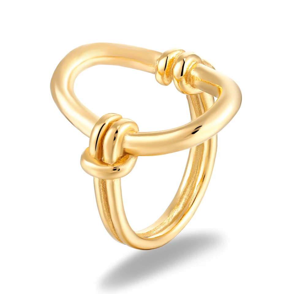 gold color rings stainless steel ring finger ring gold color ring adjustable rings Oval Hollow Ring Gold Color Stainless Steel Curve For Women Jewelry Party Gifts