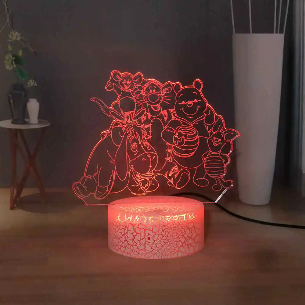 

Warm Fairy LED Kids Night Light Winnie the Pooh Cartoon Baby Sleep Table Lamp Cute Pooh and His Friends Desk Lamp Children Gift