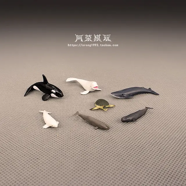 Simulation Ocean Animal Model Small Beluga Sperm Whale Sea Turtle Aquarium Miniature Decor Fish Tank Accessories Figurines Toys 2