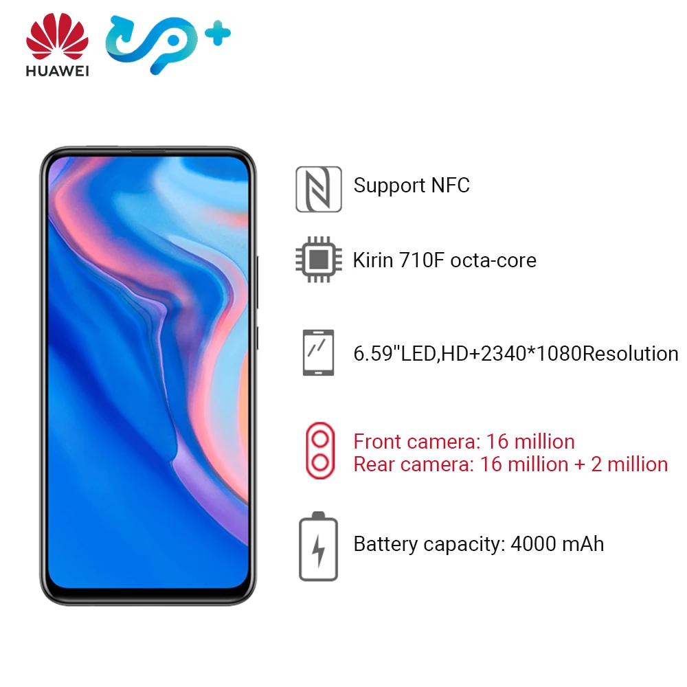 Смартфон huawei p smart z, 4G, 64G, kirin 710, Восьмиядерный, авто всплывающая Тройная камера AI, 6,59 дюйма, 4000 мАч, Android 2, sim-карта