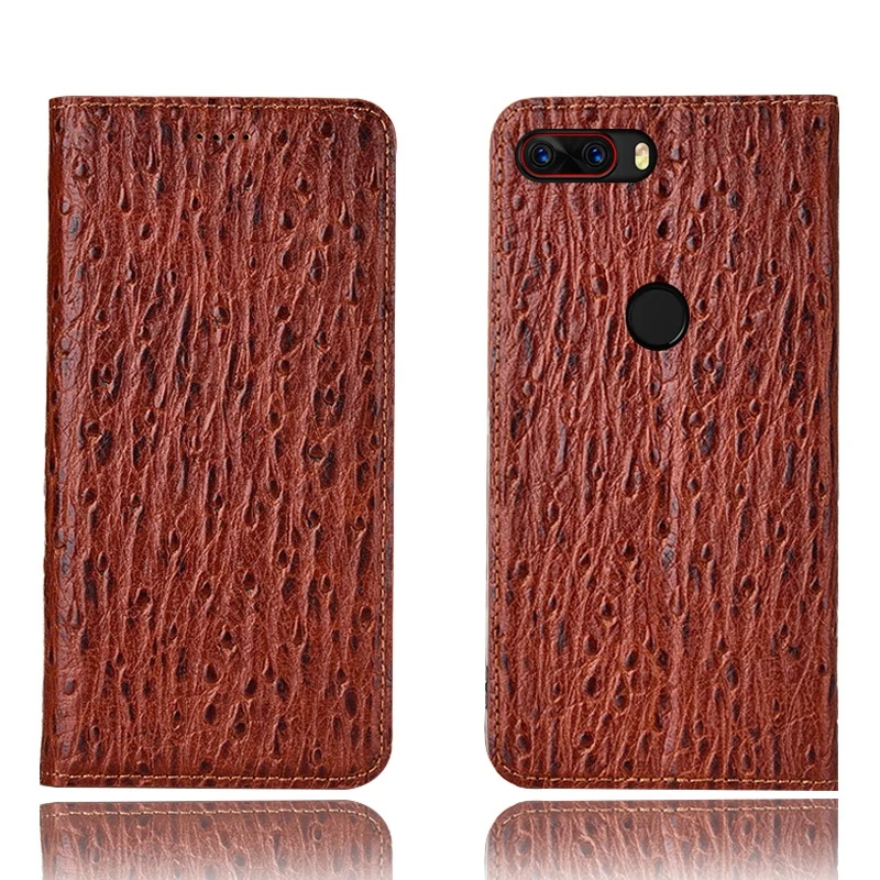 

Ostrich Pattern Genuine Leather Ultra Thin Card Slot Case For Nubia Z18/Nubia Z18 Mini/Nubia N3/Nubia M2 Magnetic Case Cover