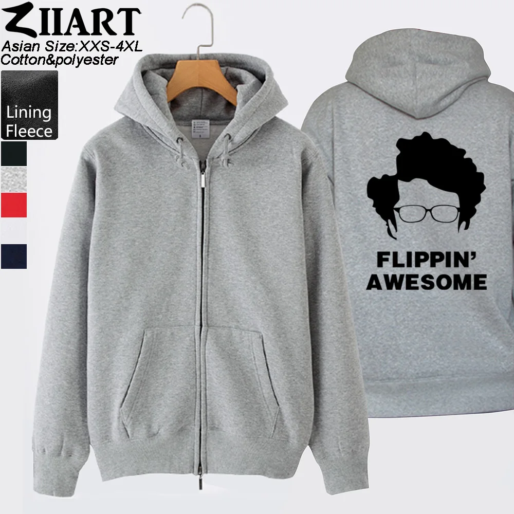 

Moss The It Crowd FLIPPIN' AWESOME Keep Calm And Call Emergency Service Num Woman Girl Coat Full Zip Fleece Hooded Jacket ZIIART