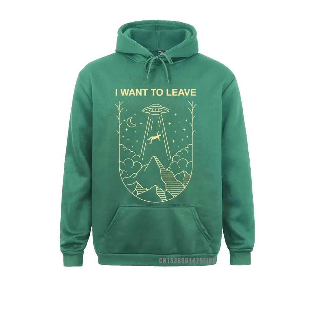 Funny Alien UFO Extraterrestrial I Want To Leave Alien Lover Hoodie Mens Sweatshirts Winter Hoodies Funny Gift Clothes