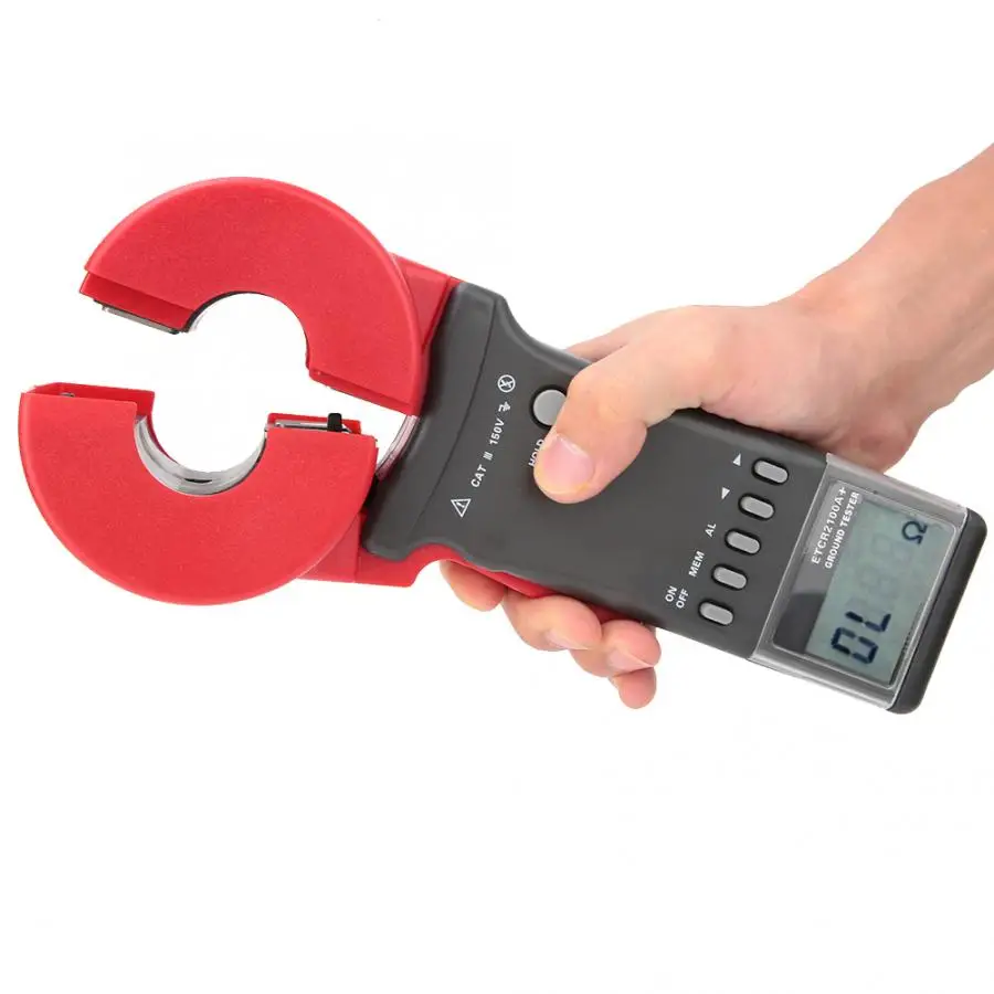 6V DC ETCR2100A+ Digital Clamp On Ground Earth Resistance Tester Meter (Round Mouth) | Инструменты