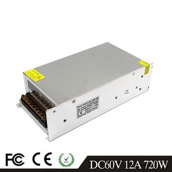 

Universal Dc60V Power Supply Regulated 12A 720W Driver Transformer 220V 110V AC-DC 60V Converter for CNC CCTV Motor Stepper