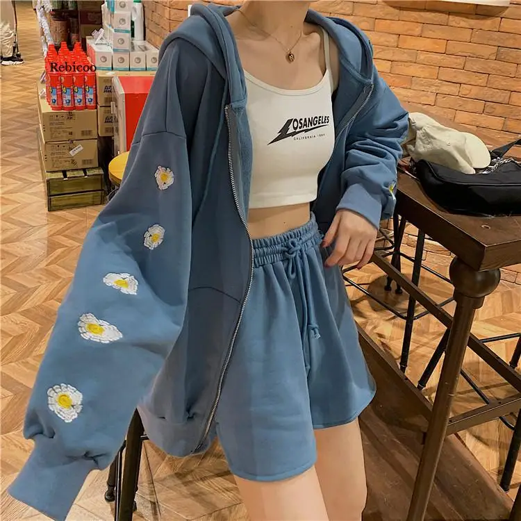 

Женская Осенняя одежда, новинка, свитшот с капюшоном и вышивкой в стиле ретро, Женское зимнее пальто на молнии, тонкая универсальная бейсбольная форма