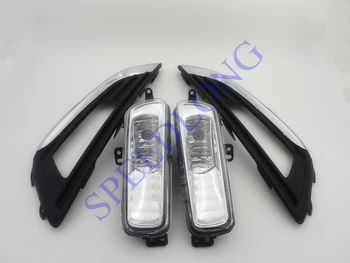 

1 Set Bumper Driving Fog Light Lamps & skin line Bezel covers with chromed strips kits for FORD FOCUS 2015
