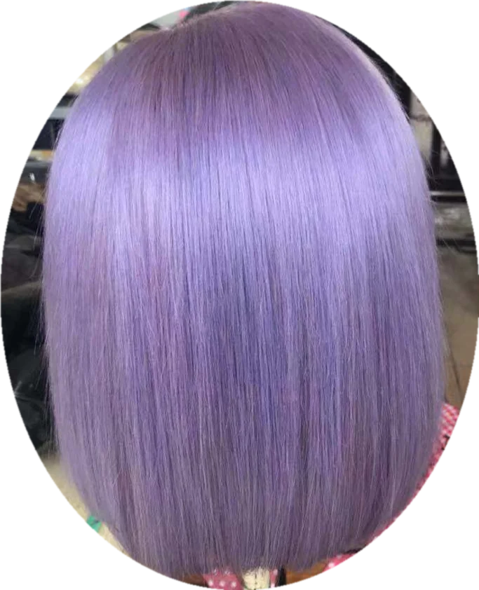 light purple Розовый Боб Синтетические волосы на кружеве парики человеческих волос 13X4 предварительно вырезанные 613 светлые голубые, темно-синий, серый, зеленый, красный Парики Для черный Для женщин - Цвет: light purple
