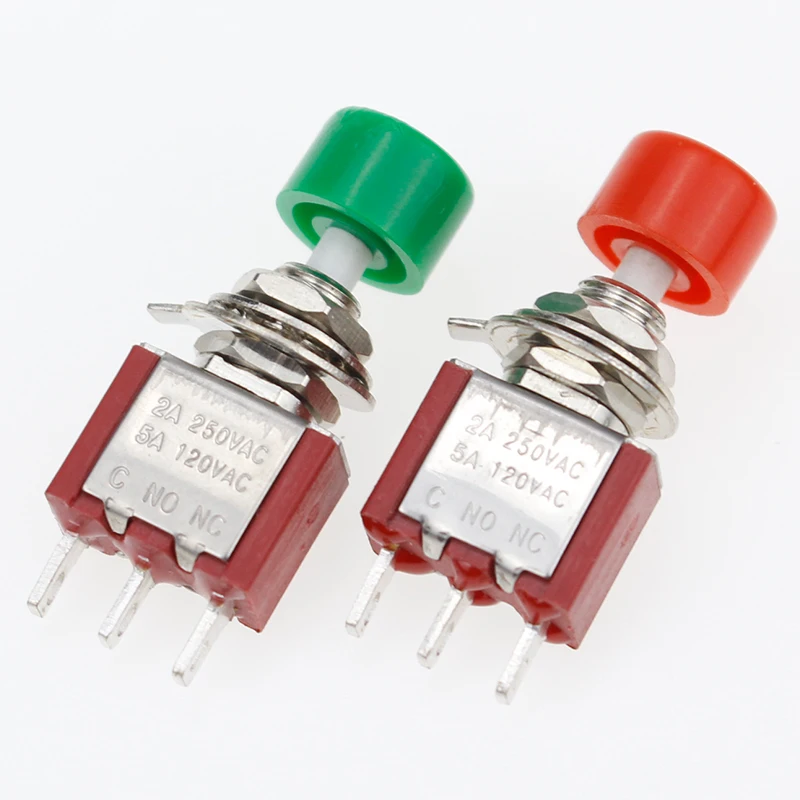 Uxcell SPDT Momentary Push Button Switch (15 Pack) - AC 250V 2A / 120V 5A, Mini Red Button - View #6