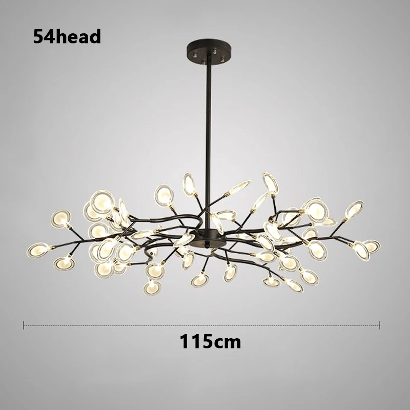 Decoration Firefly Chandelier Lighting Modern Branch Light Fixture Vintage living Roomm/Dinning Room Hanging Lamp - Цвет абажура: 54head 115cm
