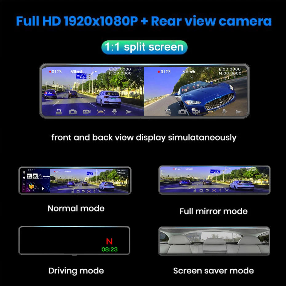 WHEXUNE 2020 в виде бабочек новинка 12 &quotIPS 4G с разрешением Full HD 1080P Автомобильная