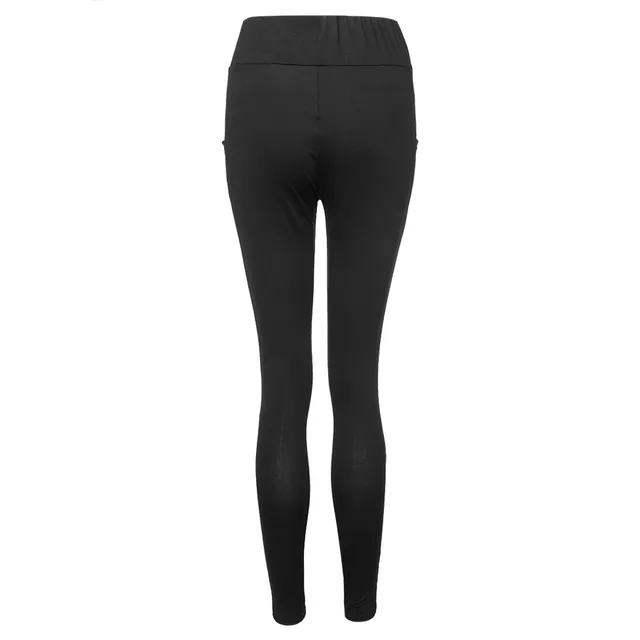 High Waist Sport Fitness Leggings Women Sexy Mesh Perspective Splice Side Pocket Elastic Leggings Skinny Pants Female Leggins 5