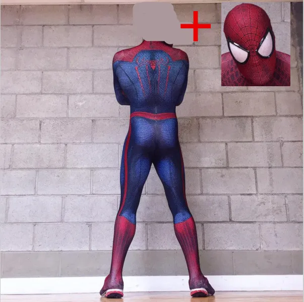 Костюм для косплея «Удивительный Человек-паук», костюм из спандекса с 3D принтом из фильма «Человек-паук», костюмы супергероя «зентай», полный костюм - Цвет: Head fission