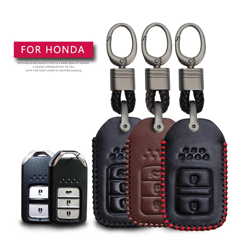 23ButtonLeatherCarKeyProtectionCoverCaseForHondaCivicCRVHR