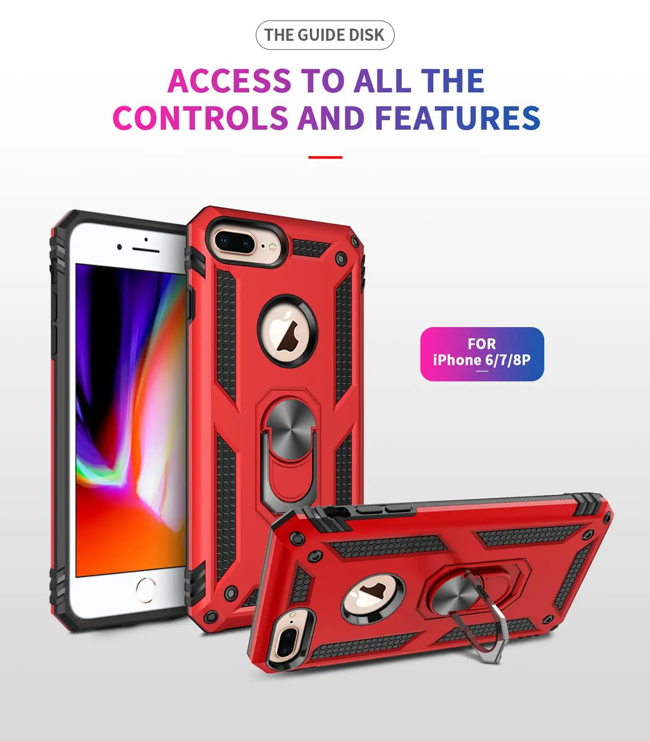 10 шт./партия Броня противоударный телефон чехол для iPhone 6 6S 7 8 Plus X XS Max XR 11 Pro Max с автомобильным кольцом кронштейн