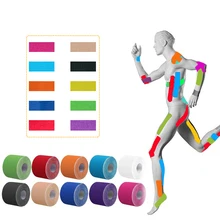 Эластичная хлопковая Защитная Клейкая лента 5 м Спортивная эластичная клейкая лента повязка уход кинезиологическая лента для первой помощи травма мышц поддержка