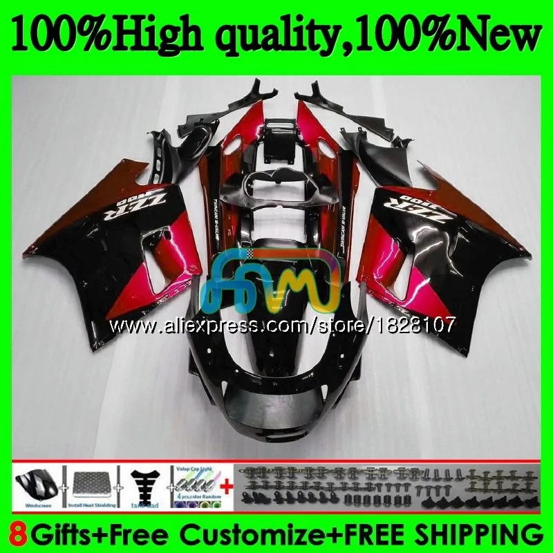 ZX-11 для KAWASAKI ZX11 ZX-11R ZZR 1100 ZX 11R 8BS. 81 ZZR1100 ZX11R 93 94 95 96 97 1993 1994 1995 красный черный 1996 1997 обтекатель - Цвет: No. 1