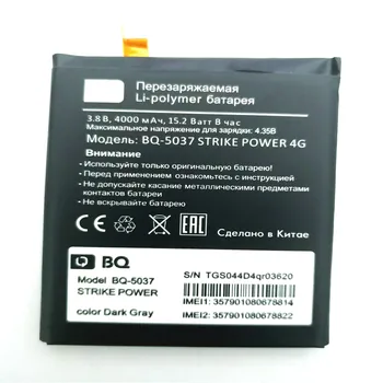 

3.8V 4000mAh High Quality Replacement BQ 5037 Battery for BQ BQ-5037 Strike Power 4G Mobile Phone with Repair Tools for gift