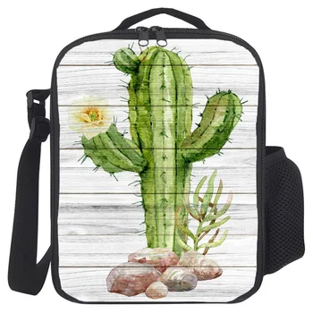 

Cactus Wood Texture Tropical Plants Portable Thermal Picnic Shoulder Lunch Bag for Women Office Cooler Box Handbag Pouch