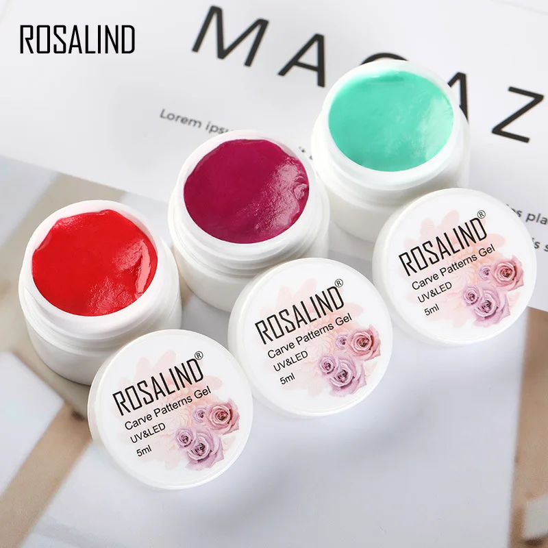 Маникюрный гель ROSALIND 24 цвета 3D резной пластилин УФ для ногтей лак креативная