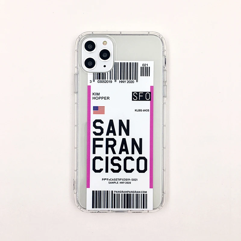 San Francisco Горячая Распродажа, американский городской ярлык, штрих-код, чехол для телефона, для iPhone X, XS, 11 Pro, MAX, XR, 6s, 7, 8 plus, простая буква, Нью-Йорк, прозрачный силиконовый чехол - Цвет: San Francisco
