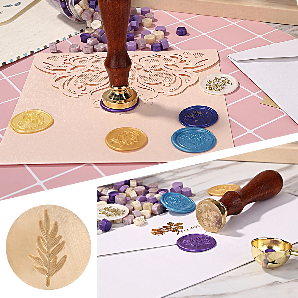 Wax Seal Stamp Plant Seal Flower Retro Antique Scrapbooking Wedding Decorative Invitation Cards