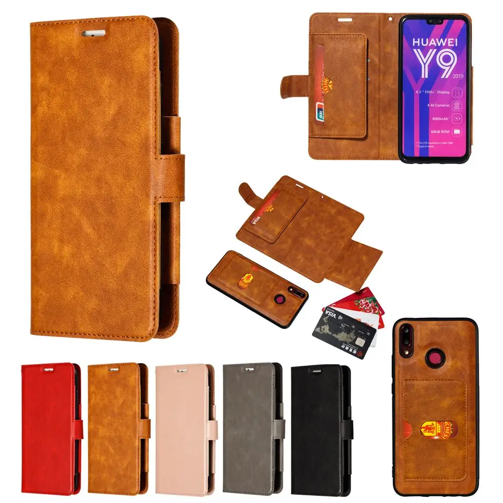 Для Huawei Y9 Y7 Y6 2019 2018 Nova 4 3i 3 Mate 20 10 Pro Lite чехол 2 в 1 съемный кошелек из искусственной