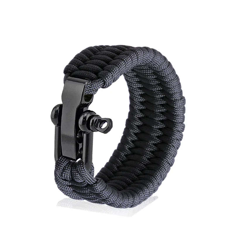 Black paracord EDC Открытый выживания Мульти мини инструменты шестерни паракордовый браслет для выживания набор для мужчин Открытый аварийный выживания наборы Паракорд - Color: Black paracord
