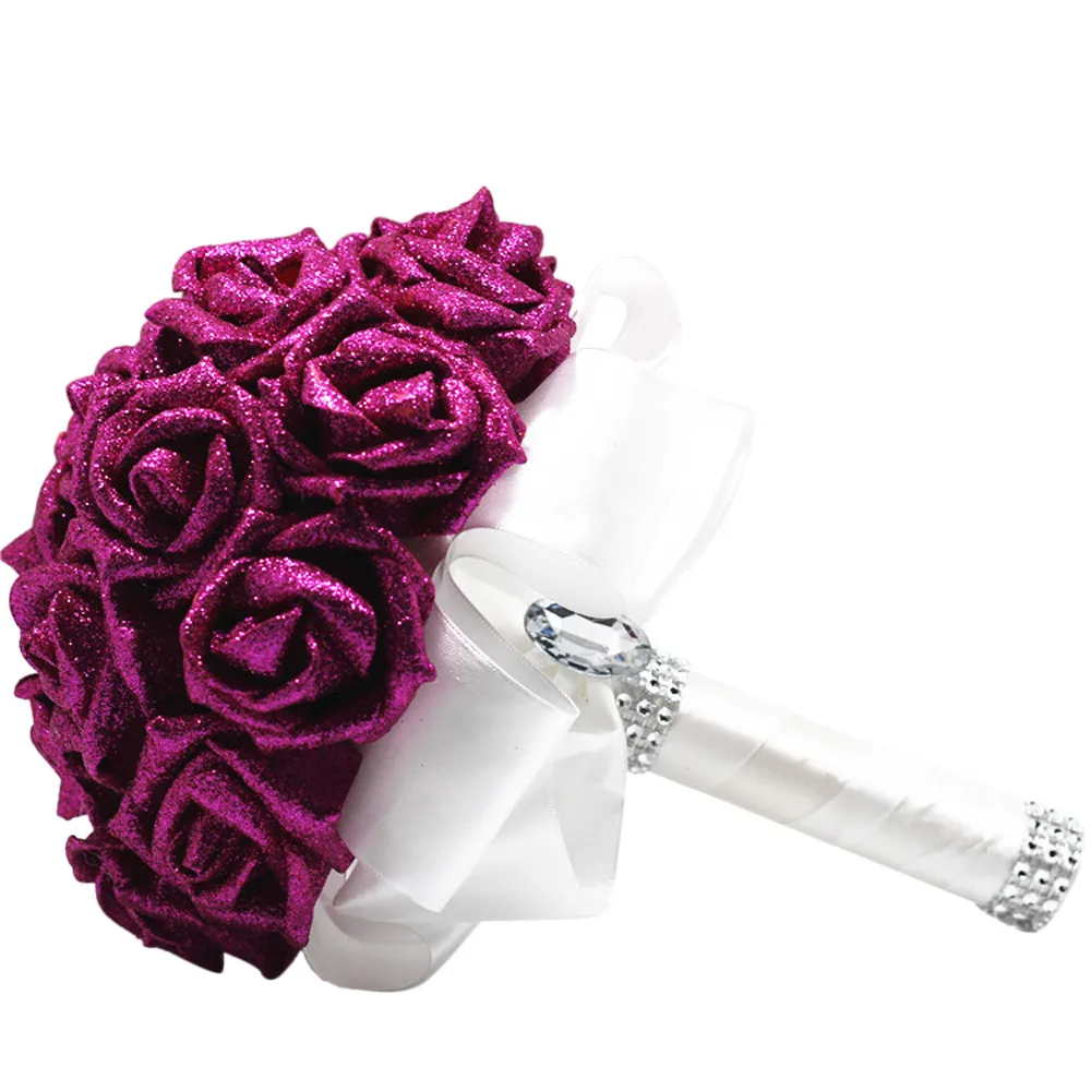 Свадебный букет Европейский шезлонг розы, поддельные цветы, украшение дома, эмуляция, свадебный букет j29 - Цвет: Фиолетовый