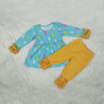 

Fancy Little Girls Baby Clothes Sets Wholesale Fall Custom Pineapple Toddler Kids Clothing Outfits Dropshipping