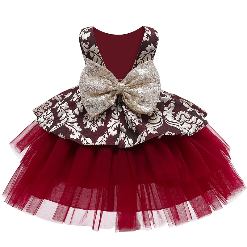 2021 New European american Flower Girl Tutu Dress Sleeveless Princess Mesh Fluffy Baby Full Moon Birthday Gift Children Vestidos | Мать и