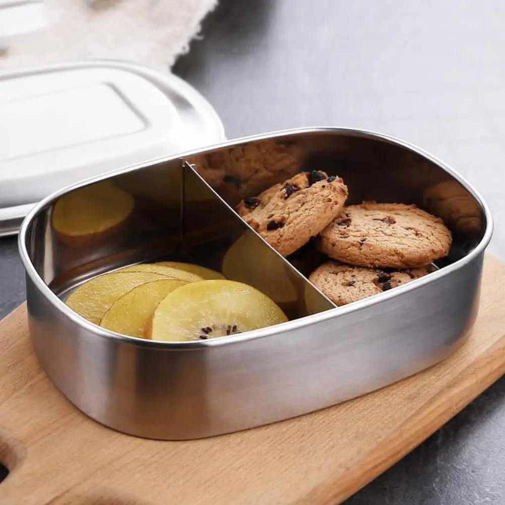 

500ML 1/2/3 Grid Stainless Steel Lunch Box Portable Food Fruit Container Student Bento Lunch Storage Box Dinnerware Lunchbox