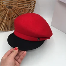 Южнокорейская веб-звезда с шерстяной крышкой стильный Джокер Трилби темперамент детей с японской темно-синей шляпой маленькая шляпа