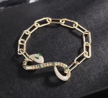 

high-end animals zircon open bracelet retro buckle hand chain