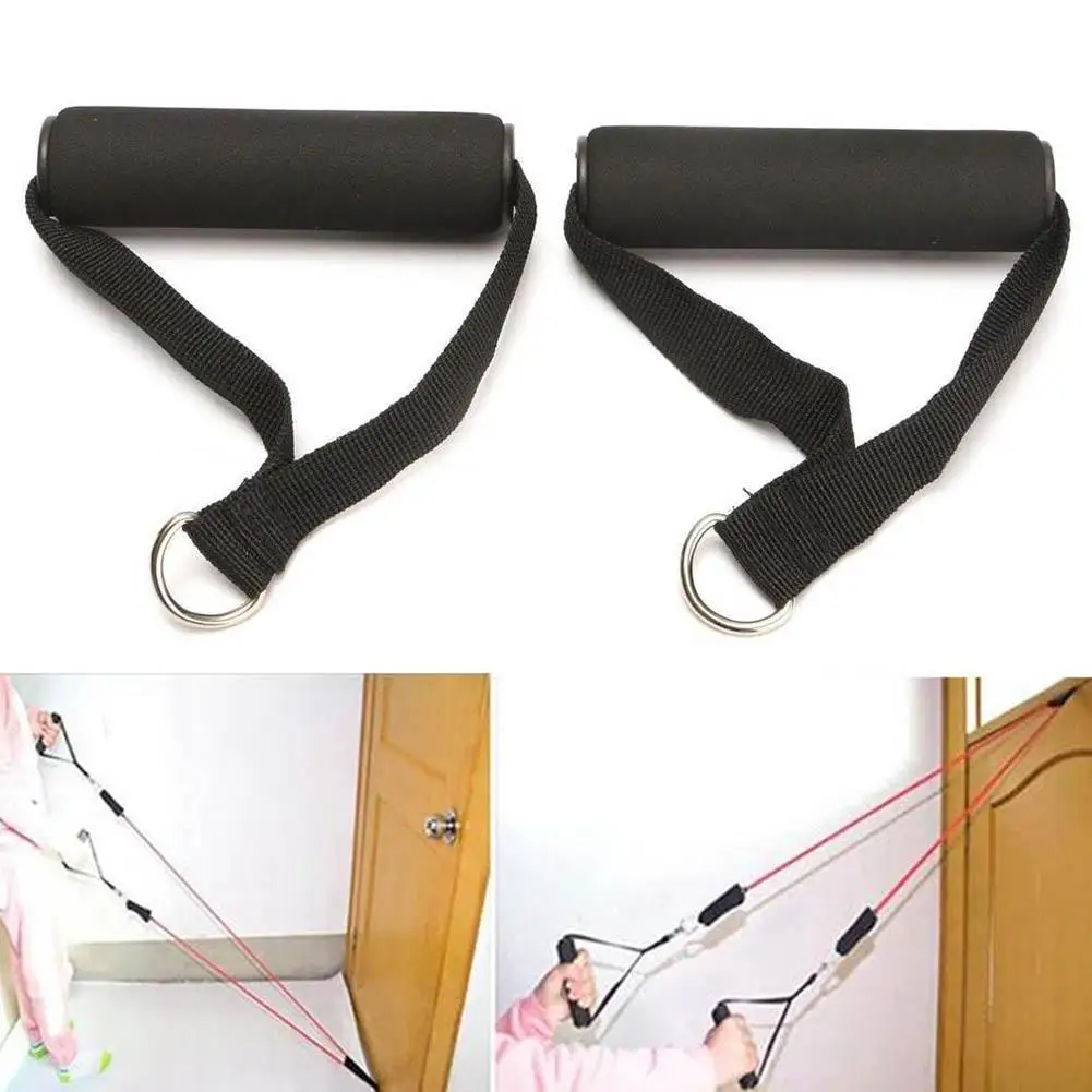

2pcs D Ring Pulldown Tricep Bank Rope Cable Handle Training Bar Dip V Exercise Accessories Strength Fitness Arms Resistance L1P6