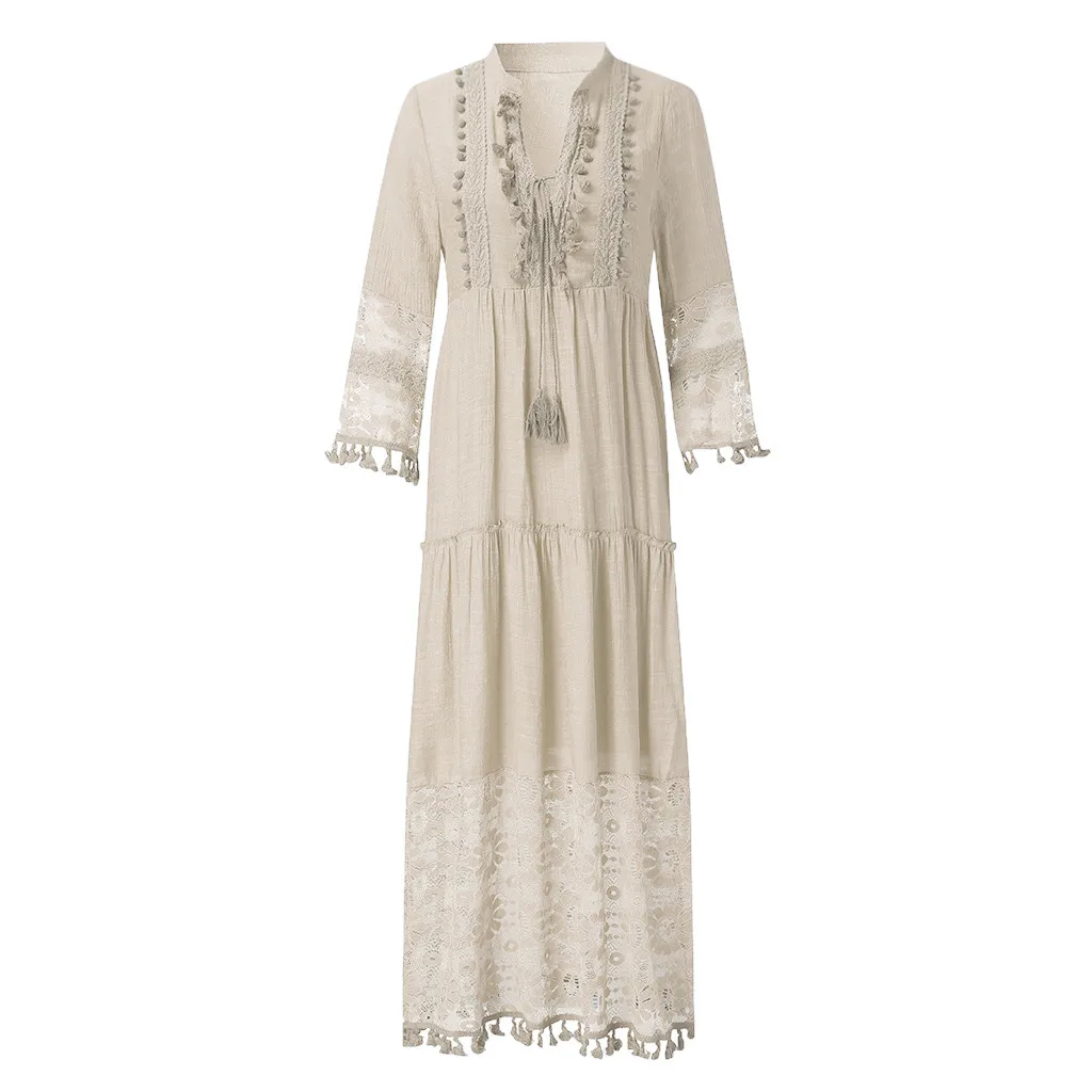 Long Bohemian/ Hippie White Dress 2