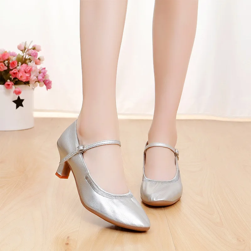 Dance Shoes Women Girls Standard Dancing Shoes High Heeled Ballroom Latin Dance 5CM 7CM Heel