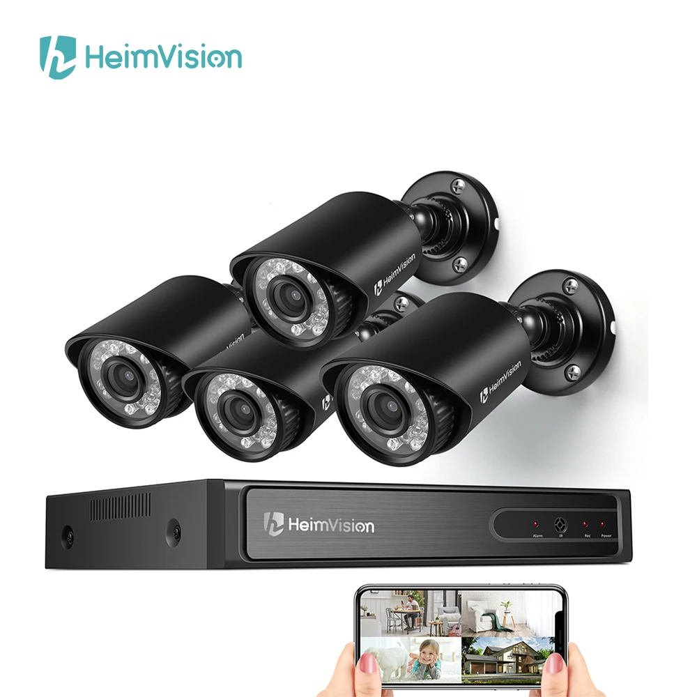 HeimVision HMB45MQ 8CH 2MP 1080P Security Camera System 4PCS 1920TVL Outdoor 2 Way Audio Weatherproof CCTV Surveillance DVR Kits