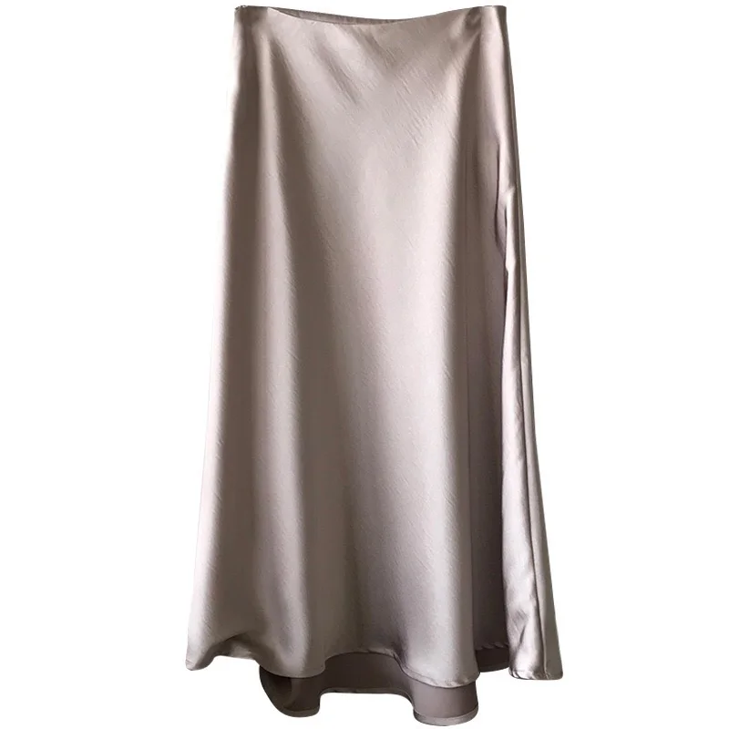 Летняя и весенняя Новинка женская мягкая нежная юбка модная Женская атласная с