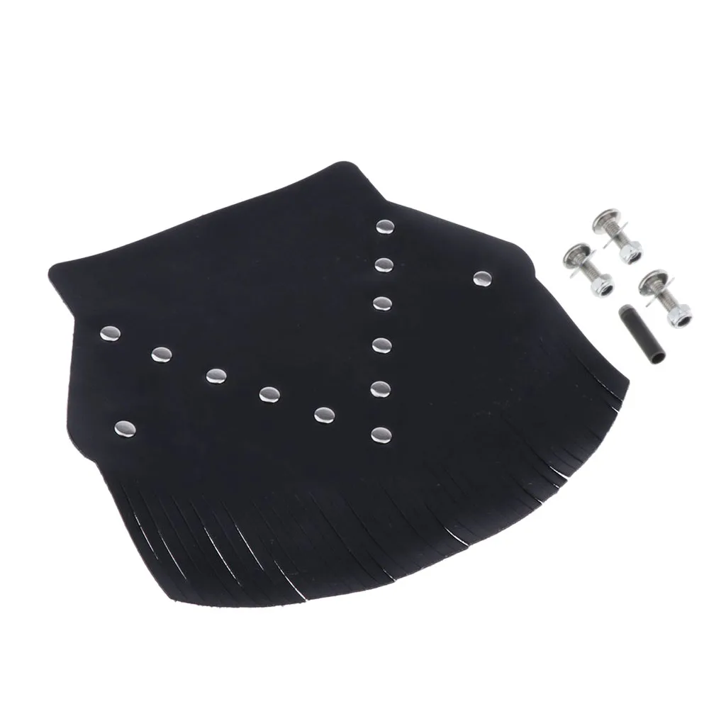 Fringed PU Rear Wheel Fender Splash Guard Cover for Harley Sportster XL883 Motorbike - Black
