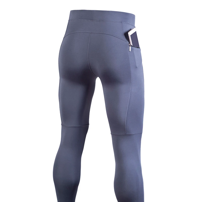 Compression Workout Running Tights Men with Pocket Base Layer GYM Fitness Pants Quick Dry Sports Sweatpants Leggings
