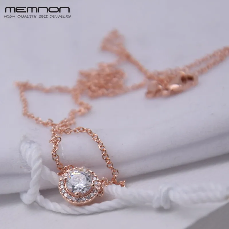 Memnon Серебро S925 классическое Элегантное ожерелье из стерлингового серебра 925 пробы ювелирные изделия, цепочка с подвеской ожерелье s для женщин с розой ювелирные изделия