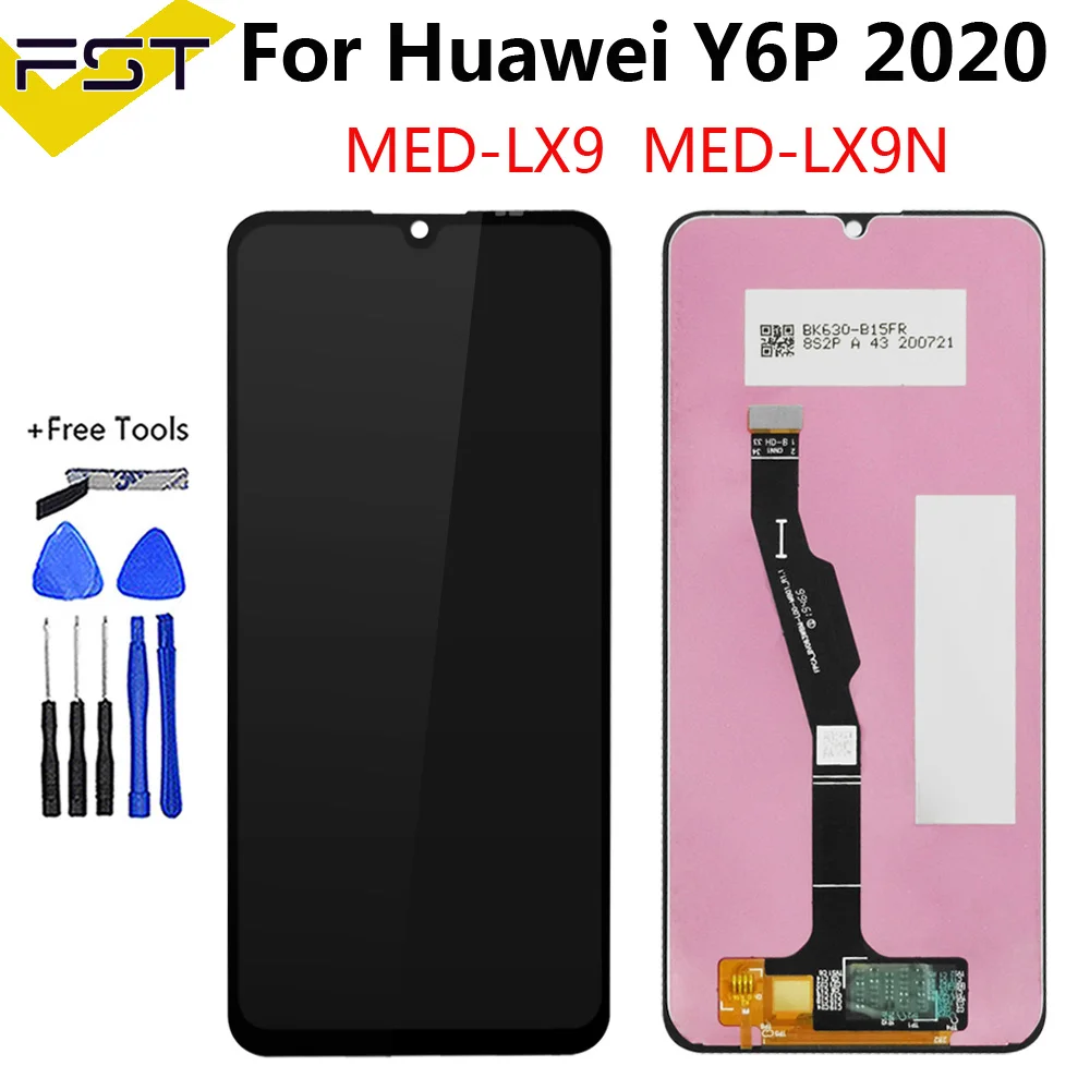 Écran LCD De Rechange Pour Huawei Y6p MED-LX9 / MED-LX9N - Avec Cadre Et Kit De Réparation