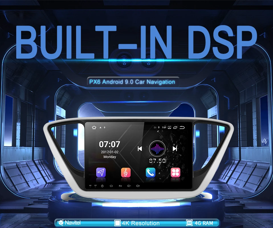 Автомобильный DVD gps для hyundai Verna Solaris Восьмиядерный " Android 9,0 автомобильный ПК головное устройство 1024*600 автомобильный Радио Навигация PX6