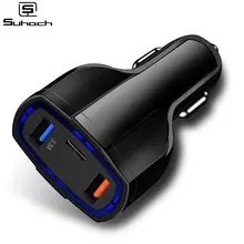 Suhach Dual USB Quick Charge QC 3,0 Автомобильное зарядное устройство для iPhone usb type-C PD быстрое зарядное устройство для мобильного телефона быстрое зарядное устройство автомобильное зарядное устройство